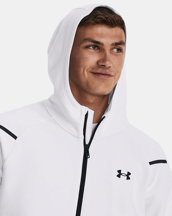 Men's UA Unstoppable Fleece Full-Zip in White image number 3